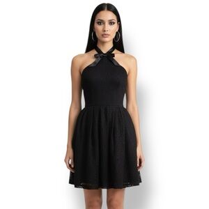 Rodarte for Target 2009 Black Lace Bow Detail Halter Dress Size 5